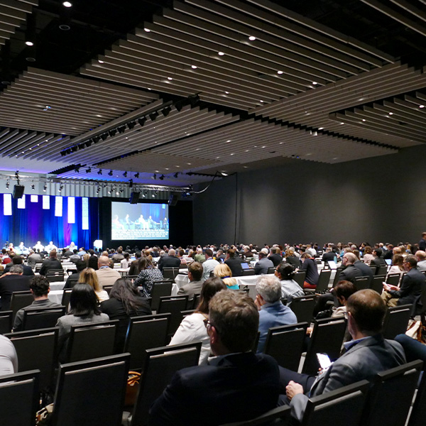 About 700 attendees filled a cavernous meeting room at the SAFE Credit Union Convention Center in downtown Sacramento, Calif.